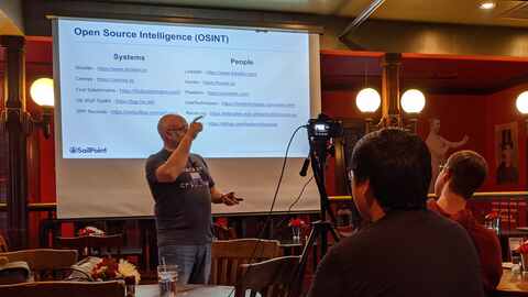 Jerod Brennen presenting at the first BSidesDayton in 2019